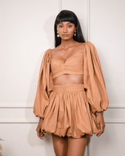 Poplin Balloon Skirt (Beige)